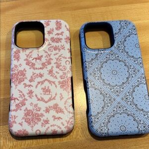 OtterBox Floral Pink and Solid Blue Phone Case Duo